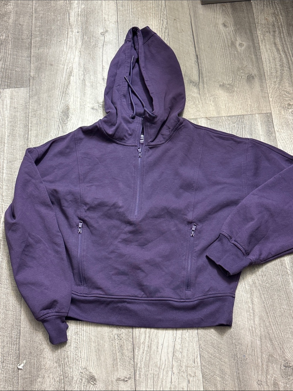 Women  Purple Half-Zip Hoodie Sweatshirt